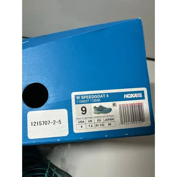 New NIB Women Hoka One Speedgoat 9 Turquoise Blue CBAB walk run sport athletic - Picture 2 of 12
